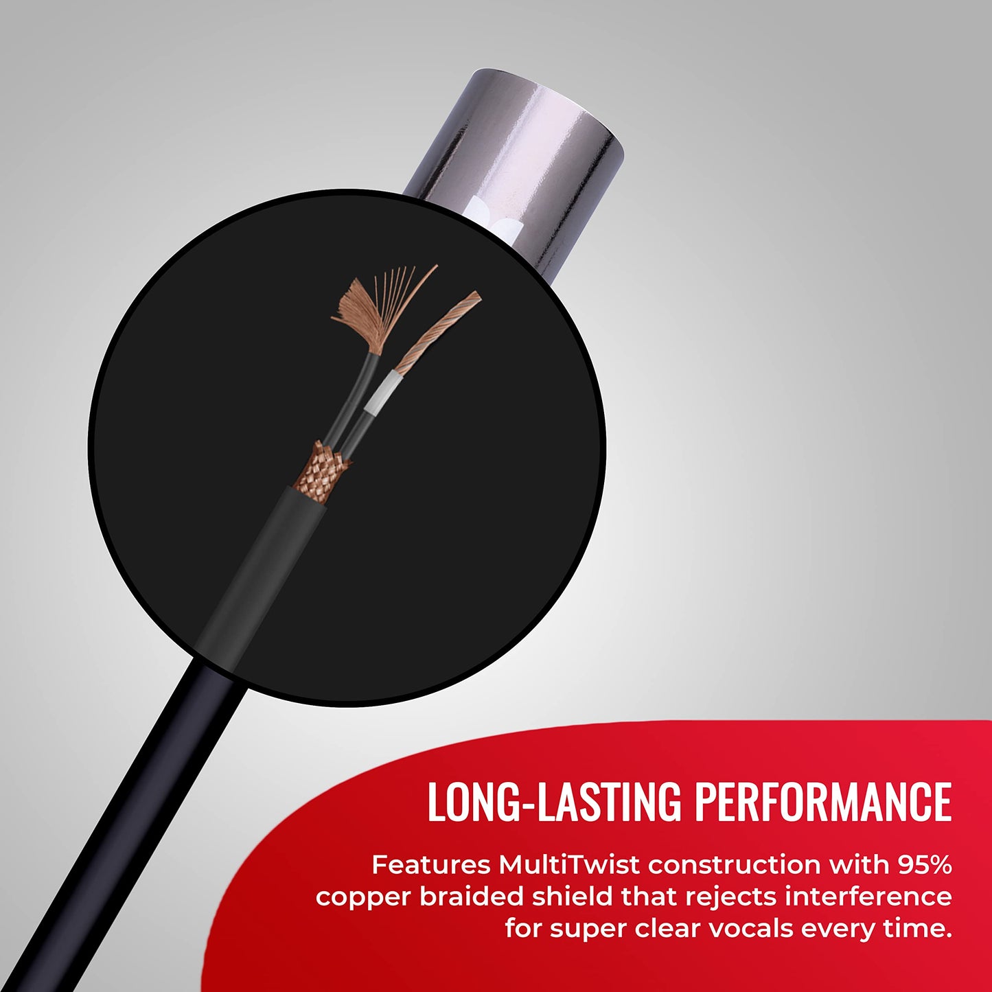 Monster Prolink Classic Microphone Cable. 100 Feet Silver Contact Xlr Cables. Mic Cable W/Multitwist Construction. 95% Copper Br
