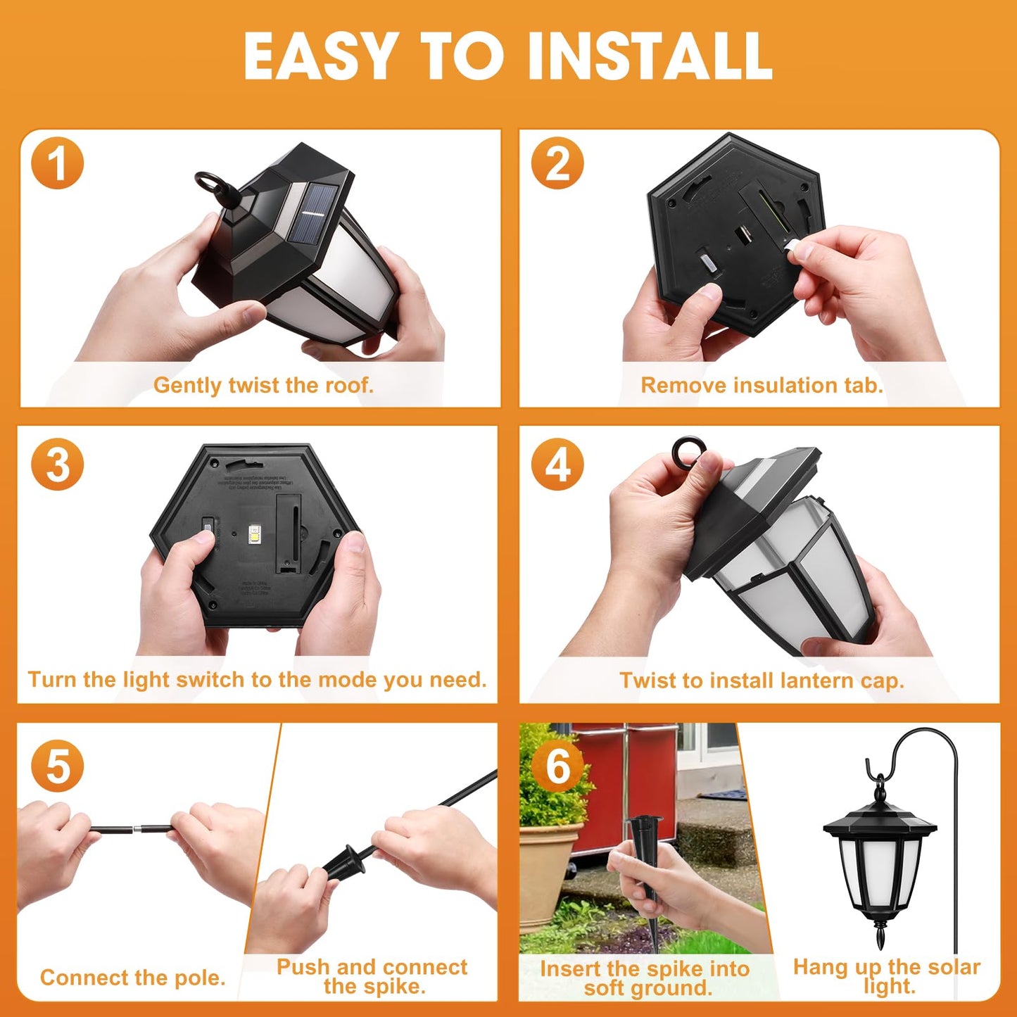 Viewsun 34 Inch Solar Hanging Lights  Shepherd Hook Lights With 4 Lighting Modes Waterproof Outdoor Decorative Solar Lantern Lights For Garden Decor  Patio  Backyard  Pathway  2 Pack