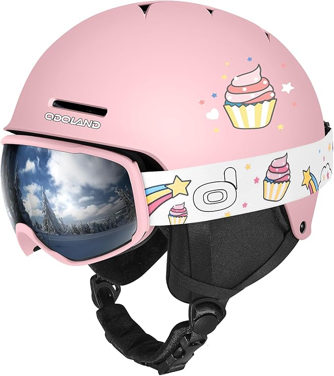 Odoland Kids Ski Helmet, Snow Helmet with Ski Goggles Set for Boys and Girls, Shockproof, Windproof, Safety Snowboard Spor...