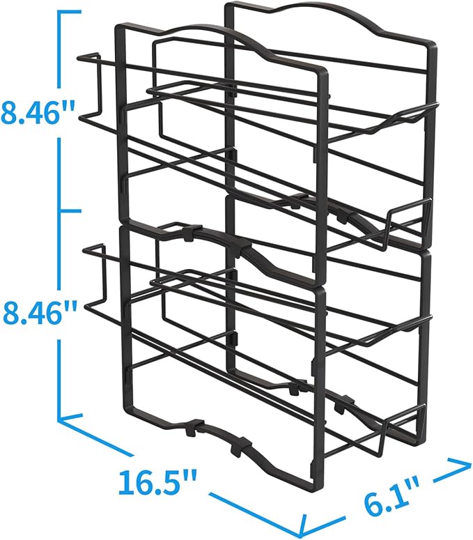 GILLAS 4 Pack Soda Can Organizer Rack for Pantry, Stackable Beverage Soda Can Storage Dispenser Holder for Refrigerator, Cabinet, Black