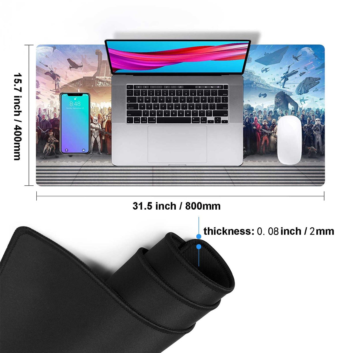 XXL Large Gaming Mouse Pad The Chosen One Custom Desk Pad,Mousepad with Anti-Slip Rubber Base,Stitched Frame Mouse Mat,Portable Desk Mat for Computer Keyboard Mice Laptop & PC,31.5X15.7 Inch