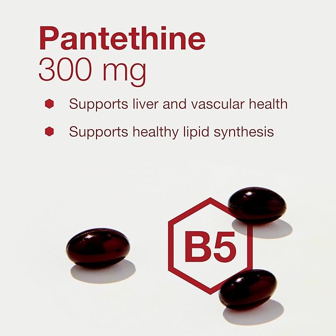 Protocol Pantethine 300mg - Active Form of Vitamin B5 - Liver Support* - Support Cholesterol Already Within Normal Range* - Pantethine Vitamin Supplement - 60 Softgels