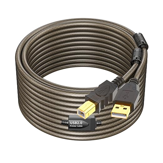 GOSYSONG Active USB Printer Cable 30ft, USB 2.0 USB A to B Printer Cord, Scanner Cord, High Speed Active USB Printer Cabl...