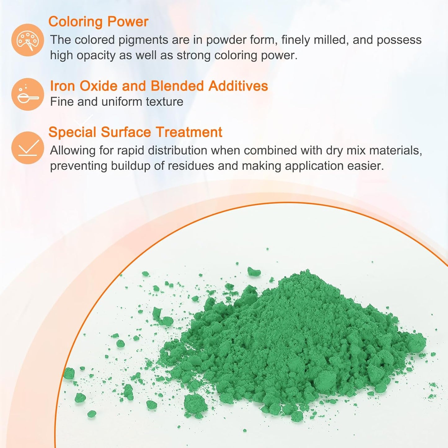HARFINGTON Iron Oxide Powder Concrete Pigment 700 Mesh 3.5oz (100g) Iron Oxide Grout Pigment for Pastel Tile Paint Concrete Cement, Forest Green
