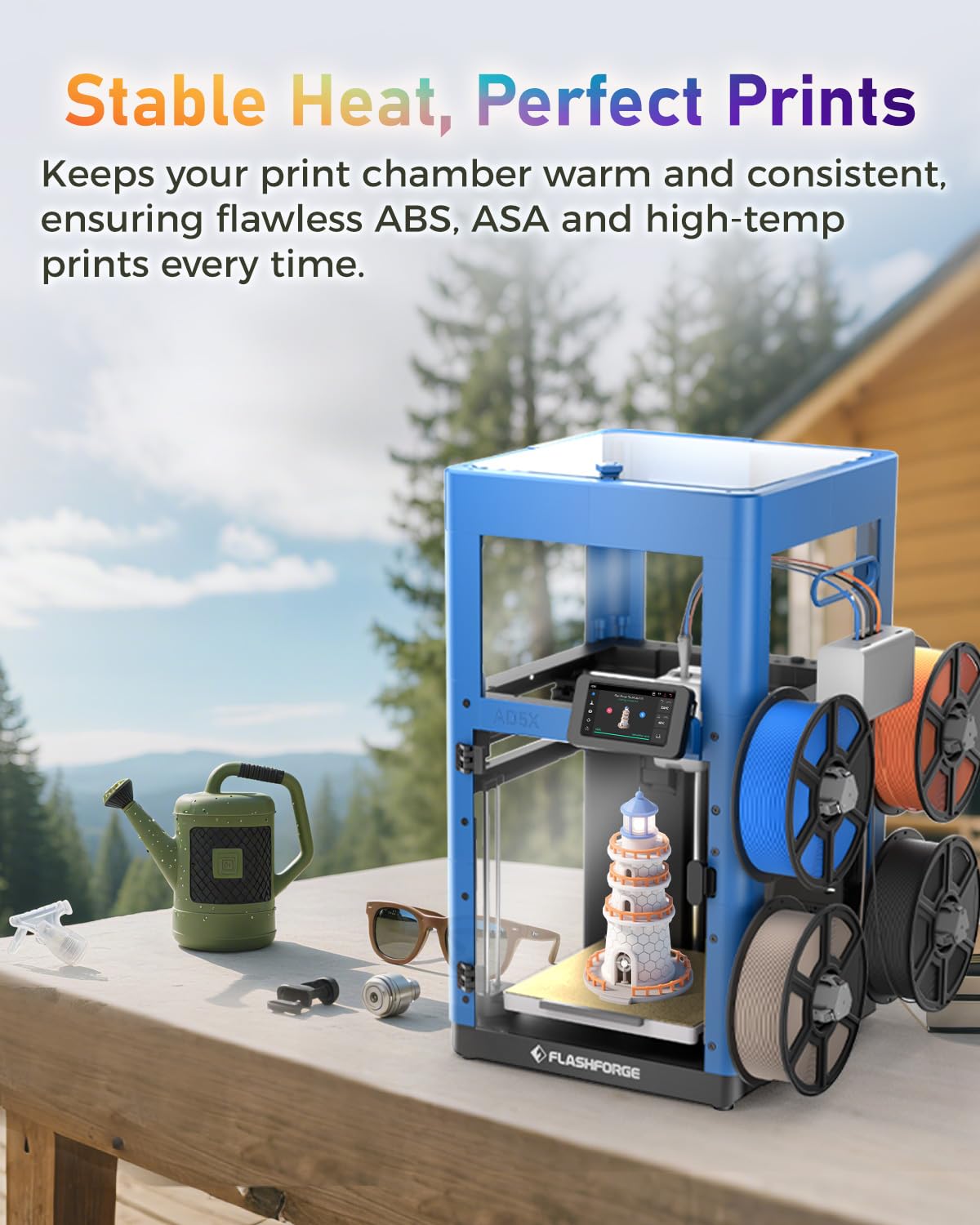 FLASHFORGE AD5X Enclosure Kit, DIY Colors & Style, Optimized Design, Reduced Noise and Odor, Suitable for High-Temperature Filament Printing