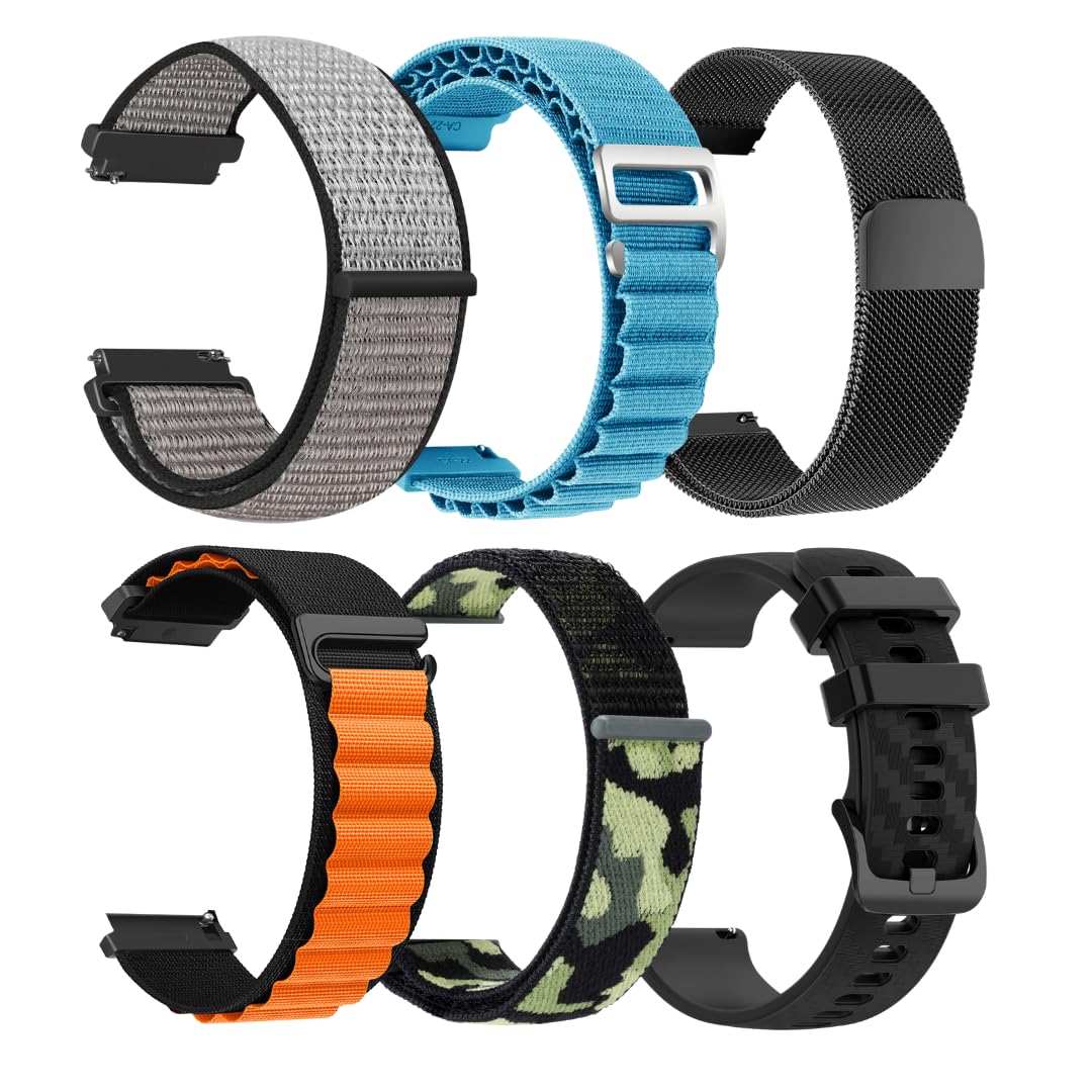 CARBINOX Blaze Smart Watch with 6 Pack Bands 22 mm GPS, Rugged Fitness Tracker Waterproof IP69K, Compatible with Android and iOS, 170+ Sports Modes, Make/Receive Calls (Square)