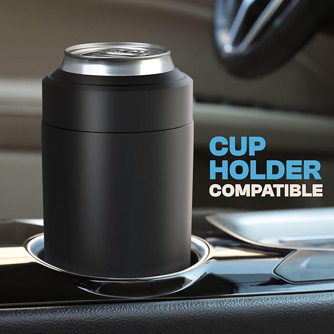Frost Buddy Universal Can Cooler - Fits all - Stainless Steel Can Cooler for 12 oz & 16 oz Regular or Slim Cans & Bottles - Stainless Steel (Daisy)