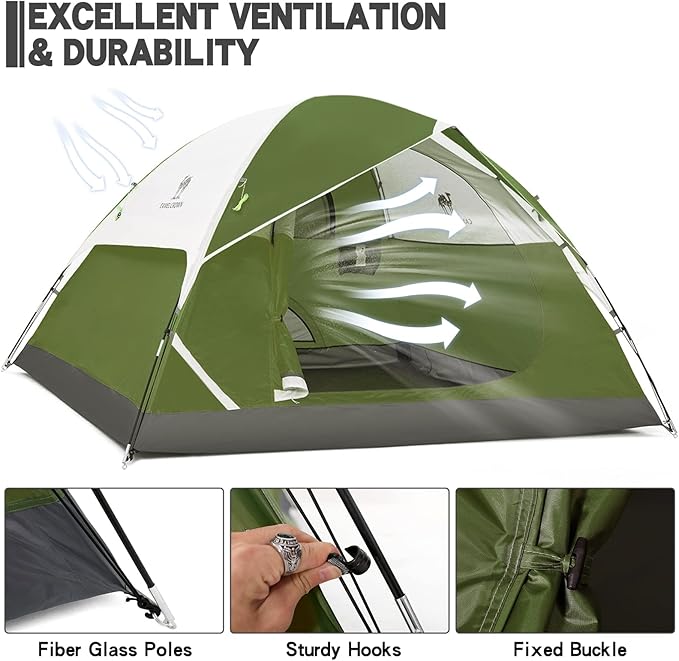 CAMEL CROWN Tents for Camping 2/3/4/5 Person Camping Dome Tent, Waterproof,Spacious, Lightweight Portable Backpacking Tent for Outdoor Camping/Hiking