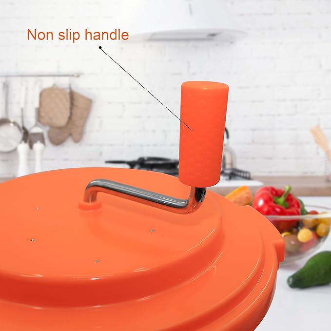 Clivia Large Commercial Salad Spinner Manual Lettuce Dryer Spinner Dryer-Dries Up To 4 Heads Of Lettuces