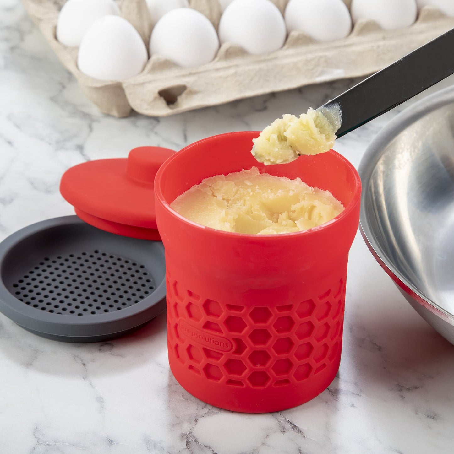 PrepSolutions Grease Strainer – Stainless Steel, Quick & Easy Grease Removal for Cooking