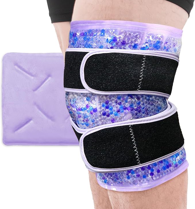 Knee Ice Pack Wrap for Pain Relief Reusable Gel Ice Wrap for Leg Injuries Swelling Knee Replacement Post-Surgery Recovery ...