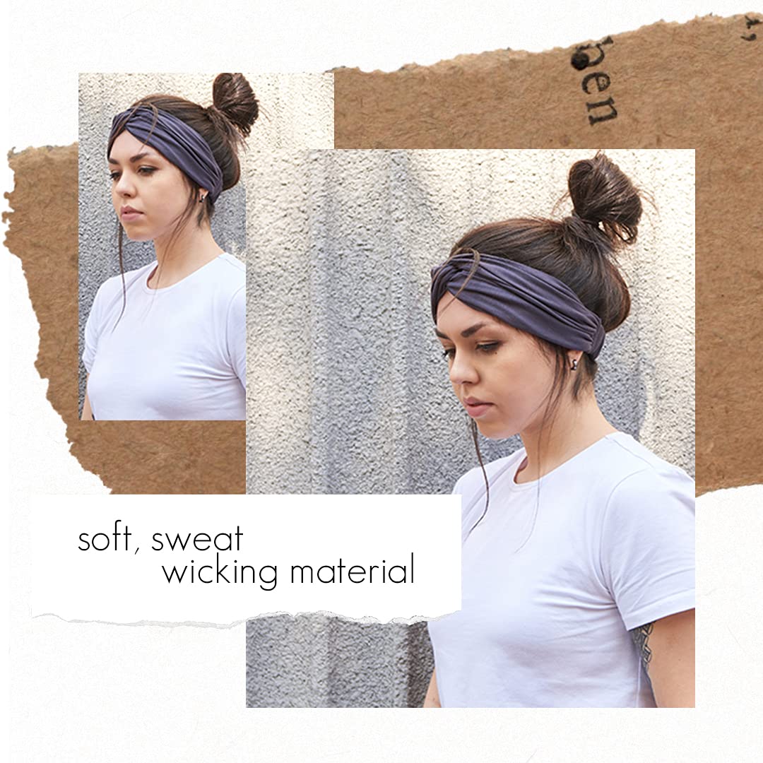 CHARM Womens Twist Turban Headband - Fashion Head Wrap Hairband Knot Hair Scarf Red