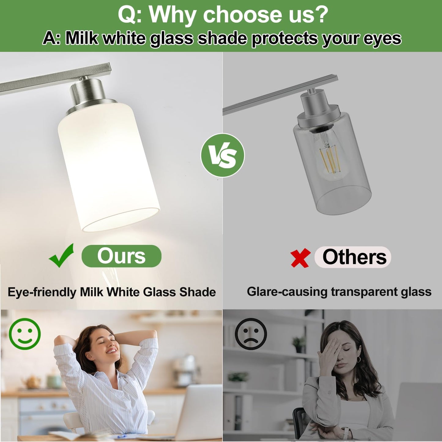 5-Light Vanity Light With Milky White Shades  Brushed Nickle Bathroom Lighting Fixtures Over Mirror  Modern Bathroom Wall Lamp For Mirror Living Room Cabinet Bedroom