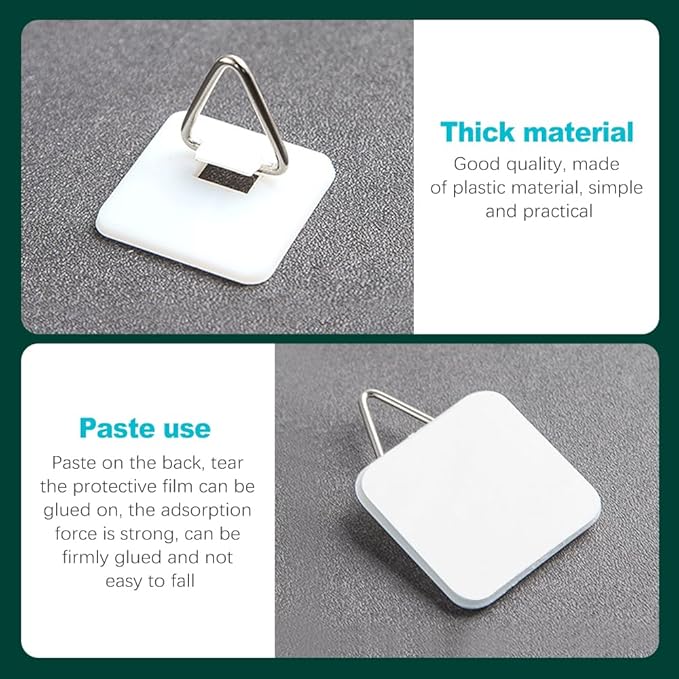 ZukoCert 20 Pcs 1.25 Inch Invisible Adhesive Plate Hangers, Wall Mount Vertical Plate Holders for Display, No Nails, Easy Installation, Perfect for Decorative Plates and Artworks
