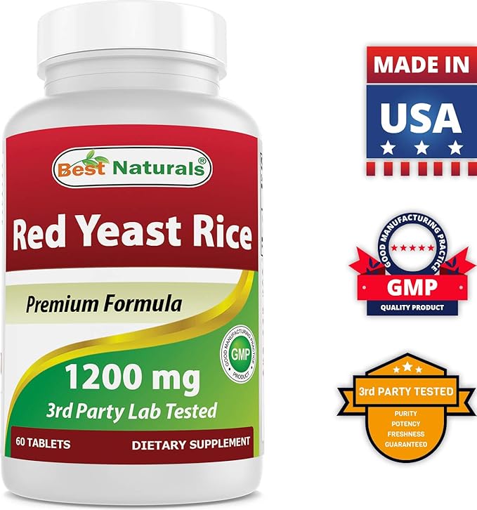 Best Naturals Red Yeast Rice 1200 Mg & Vitamin B-12 6000 mcg