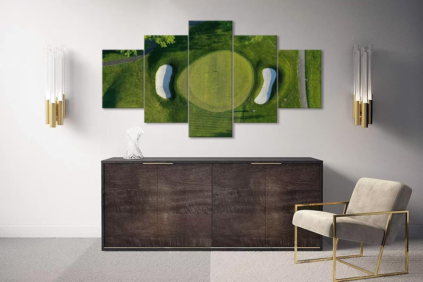 Westchester New York Golf Course Wall Art for Office - Golf Art Wall Decor for Living Room Bedroom Bathroom Home Decorations Framed Artwork Canvas Prints Ready to Hang(60''W x 40''H)