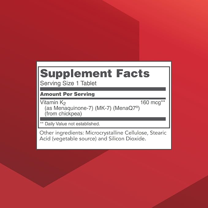PROTOCOL FOR LIFE BALANCE MK-7 Vitamin K2 160mcg - VIT K Supplement - MK-7 Vitamin K2 Life Balance - Support Bone Health & Vascular Elasticity - Non-GMO & Vegan - 60 Tablets