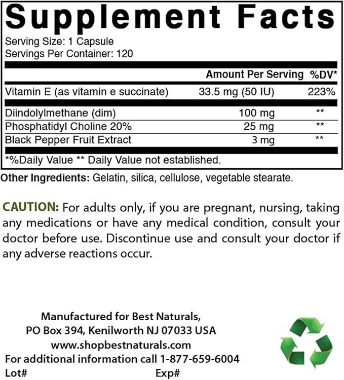 Best Naturals DIM Complex 100 mg 120 Capsules (120 Count (Pack of 2))