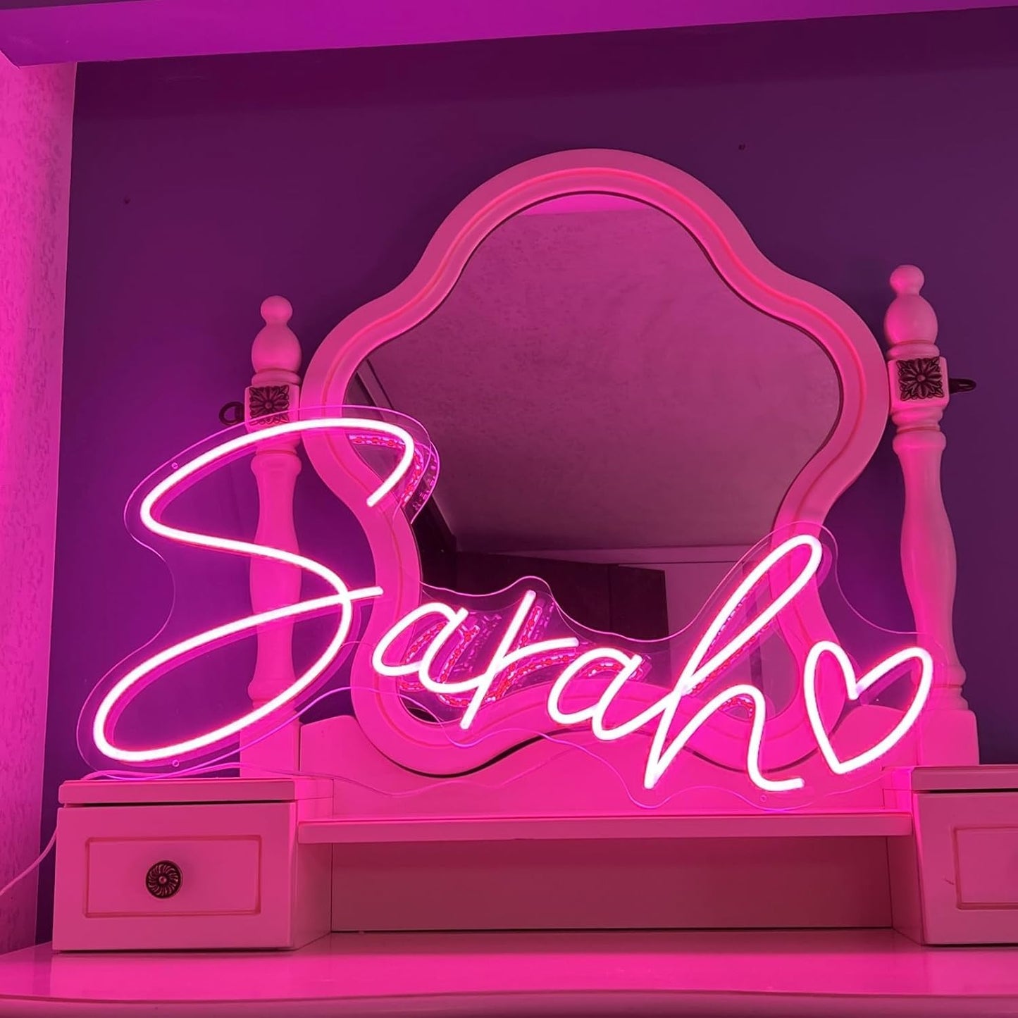 WASNKGFW Custom Neon Sign - Personalized Wall Decor, 20inx18in, Acrylic & Silicon, Custom Neon Sign-B