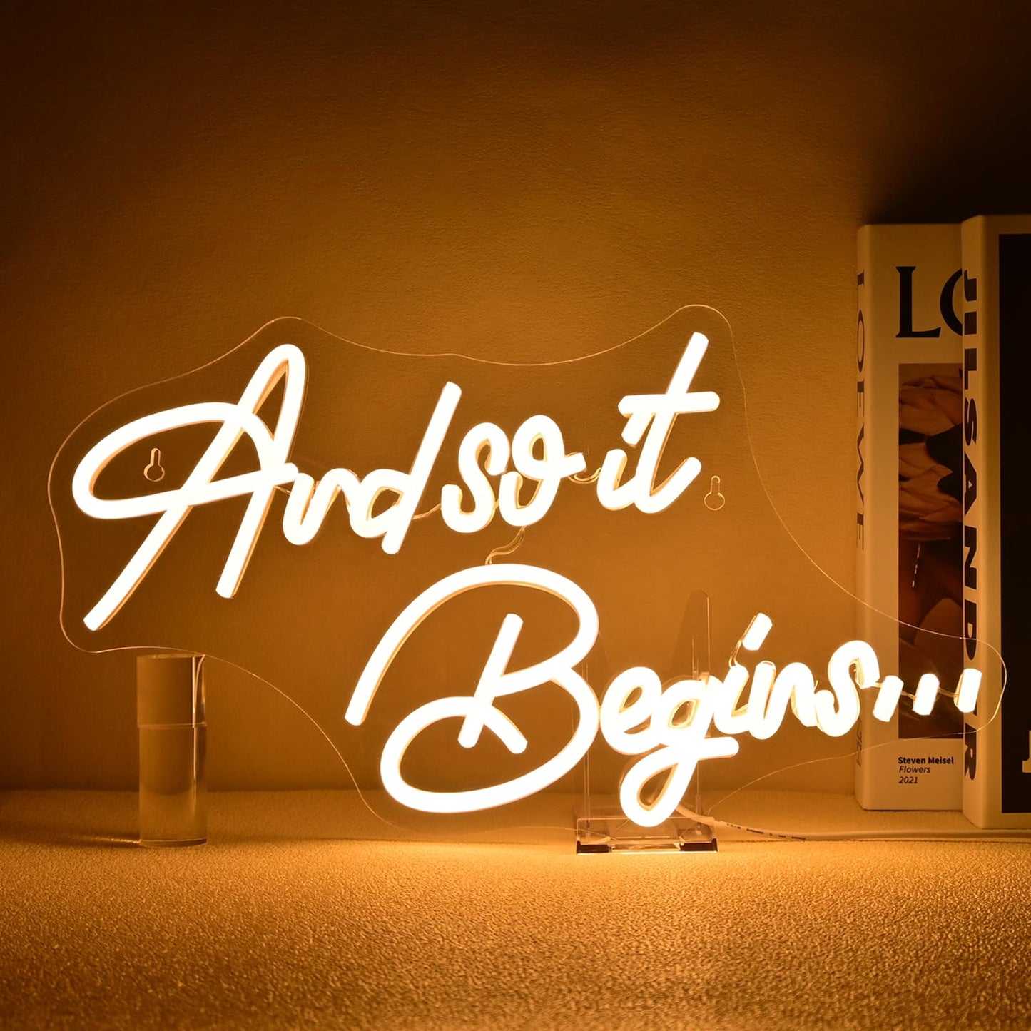 ineonlife And So It Begins Neon Sign for Classroom Letter Led Sign Classroom Neon Signs for Wall Decor Light Up Sign for Reading