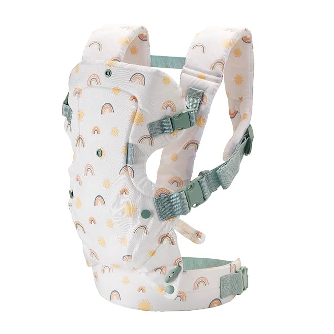 Infantino Flip 4-in-1 Convertible Baby Carrier, Adjustable, Ergonomic Babywearing, Registry Essential, Baby Carrier for Newborn to Toddler, Rainbow