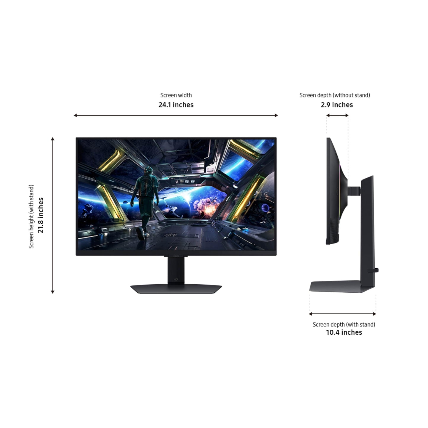 Samsung 27” Odyssey G7 (G70D) 4K UHD IPS 144Hz 1ms(GtG) Smart Gaming Monitor, G-Sync Compatible, AMD Freesync Premium, Vivid Colors, Adjustable Stand, Black Equalizer, LS27DG702ENXZA