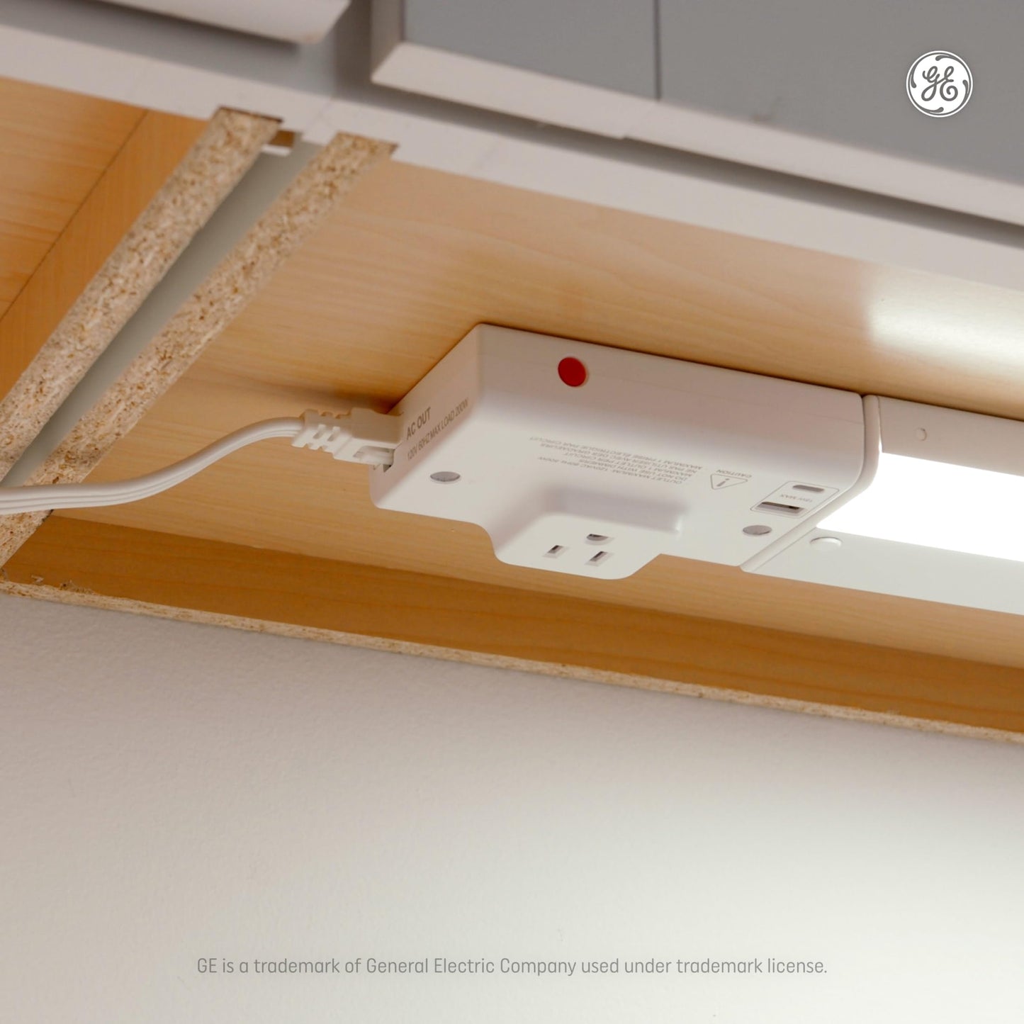 GE LED Undercabinet Light Fixture, Plug-In, 24 Inches, Warm White, Model 93129099, Plastic