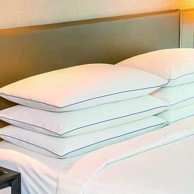 SILUI Extra Flat Soft Thin Pillows King Size Set of 2 Pack Bed Pillow with Down Alternative Fill for Side Back Stomach Sleepers, 20x36 Inches, White