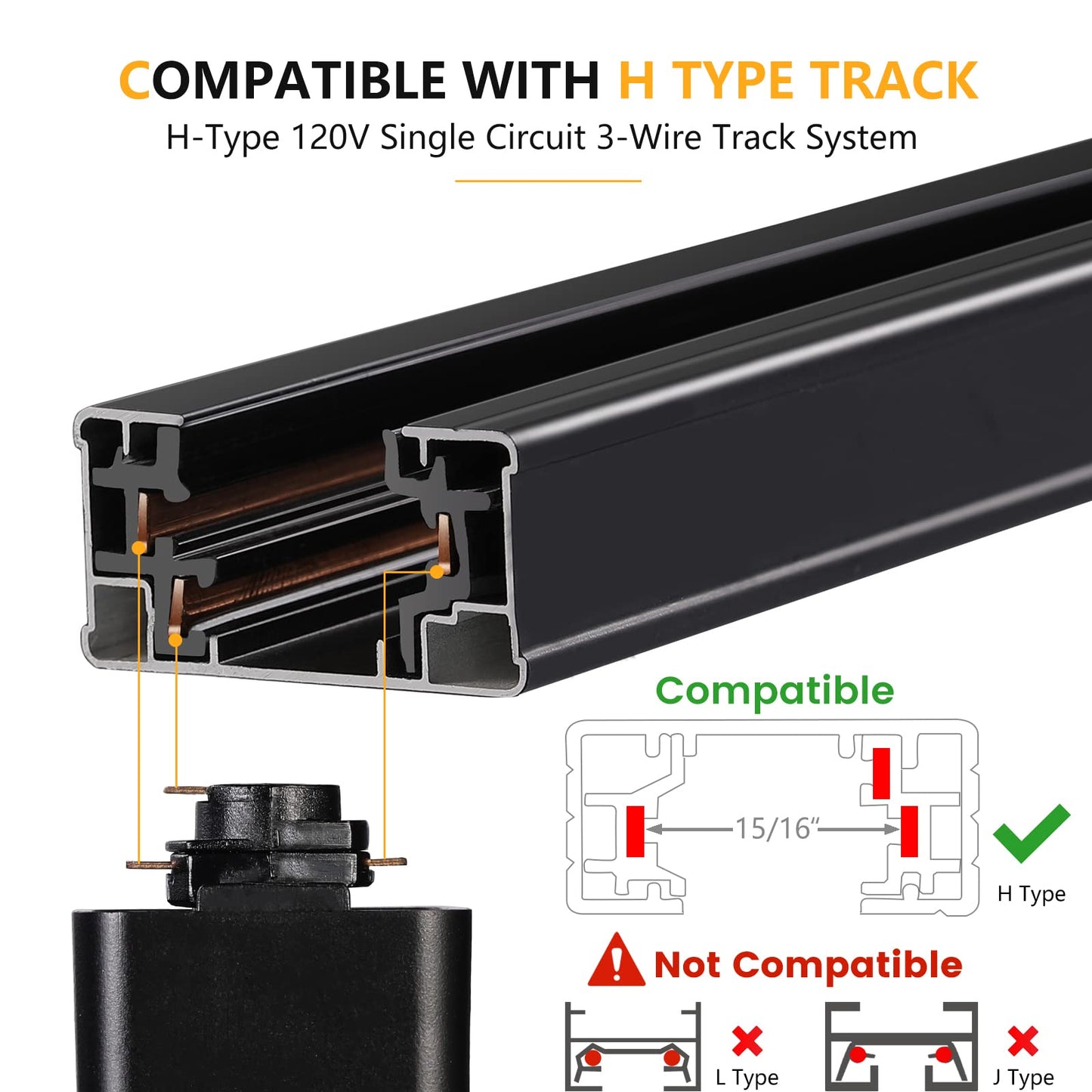 Vanoopee 10W Dimmable Led Track Lighting Heads H Type Track Light Replacement Fixtures Bright 4000K Neutral White Ceiling Spotlight For Accent Task Art  Flicker Free Cri90+ 24 800Lm Black  Pack Of 4