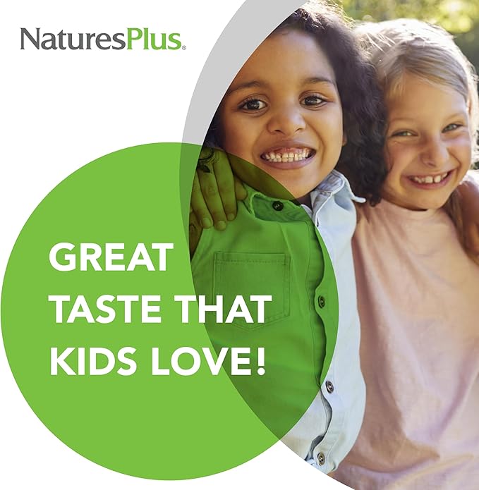 Natures Plus Animal Parade Gold Children's Multivitamin - Assorted Cherry, Orange & Grape Flavors - 60 Chewable Tablets, Pack of 2 - Vegetarian, Gluten Free - 60 Total Servings