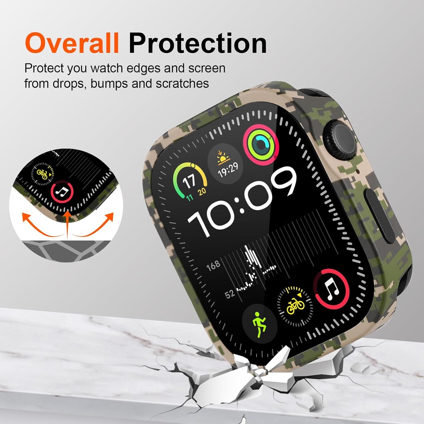 Metal Case Compatible with Apple Watch Series 11/10 46mm, Rugged Ultra-Thin Protective with Ceramic Like Back Cover, Shockproof Lightweight Apple Watch Series 10 Screen Protector