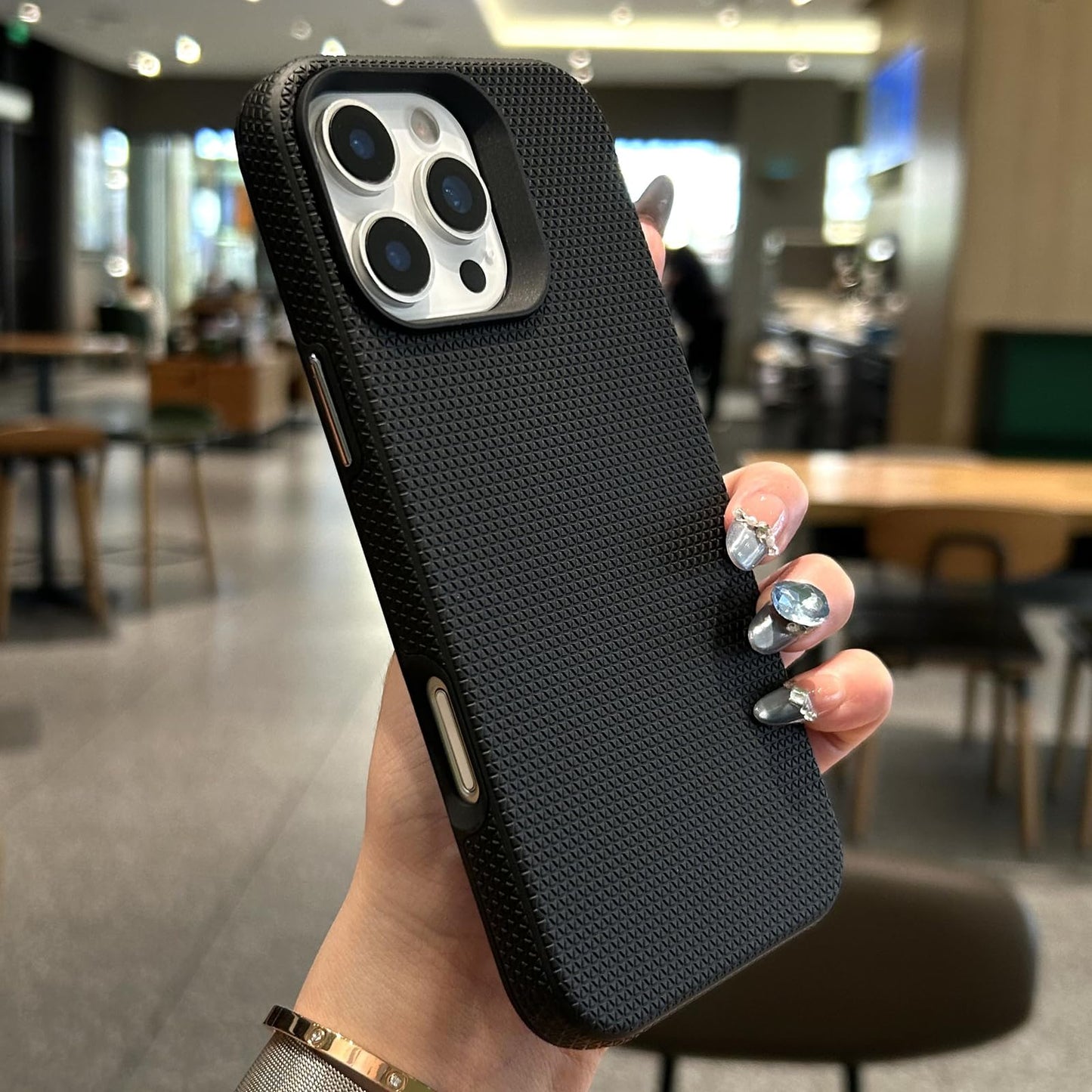Roymonkey For Iphone 16 Pro Max Case Compatible With Magsafe, Non-Slip Dual Layers, Classic Hybrid Hard Back Phone Case, Shockpr