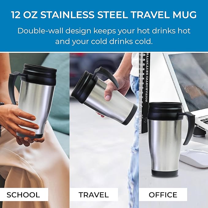 Koolatron Kenmore Single Serve Coffee Maker & Stainless Steel Travel Mug, Capsule/Pod & Ground Coffee Brewing, K Cup Compatible, Hot & Iced Coffee Machine, 6 to 14 Oz Brew Sizes, Auto Shut-Off, Black