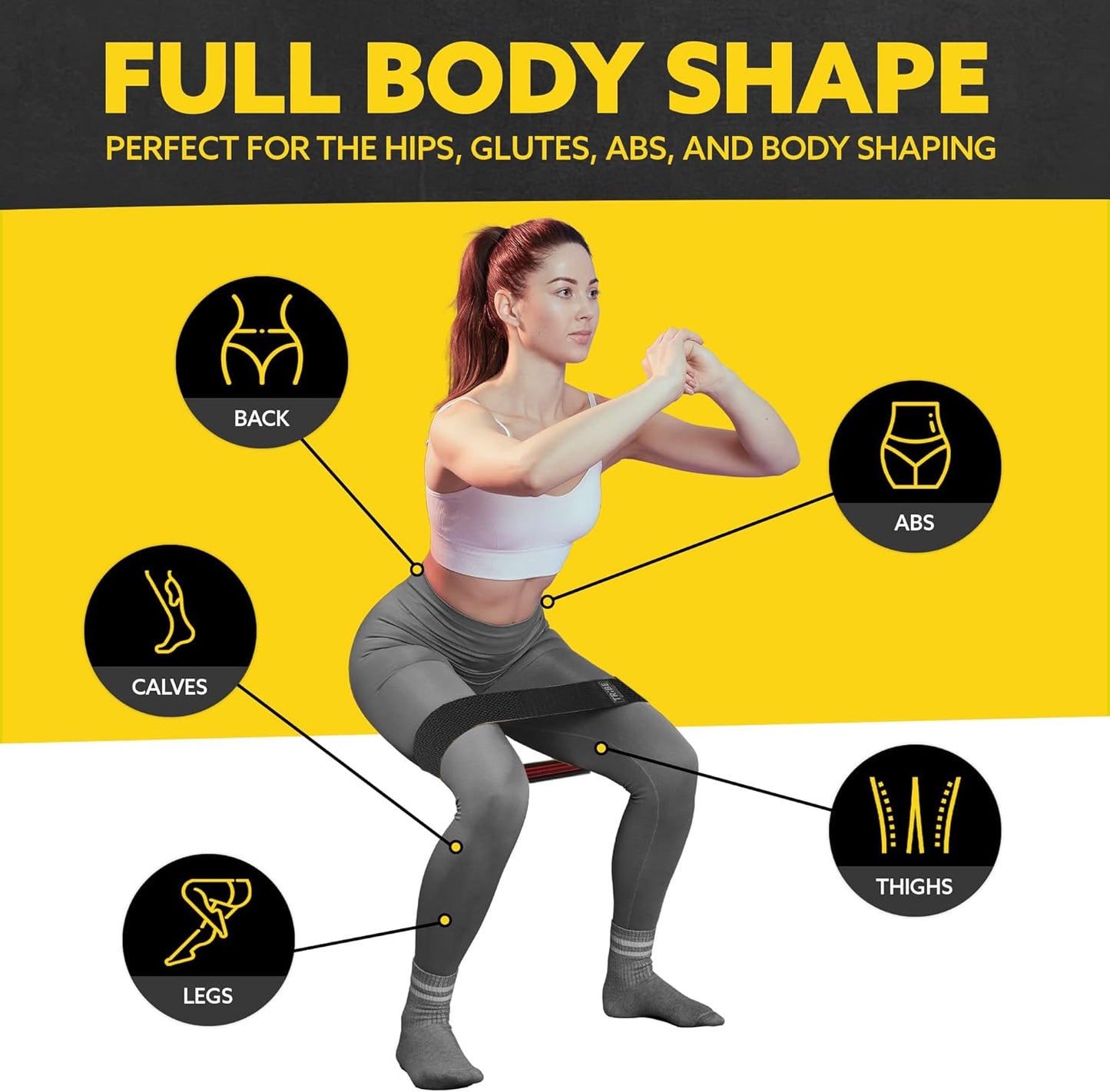 Tribe Lifting Fabric Resistance Bands for Legs - Workout Bands Resistance Bands for Men and Women - Booty Bands for Working Out - Exercise Bands Resistance Bands Set - Elastic Bands for Exercise