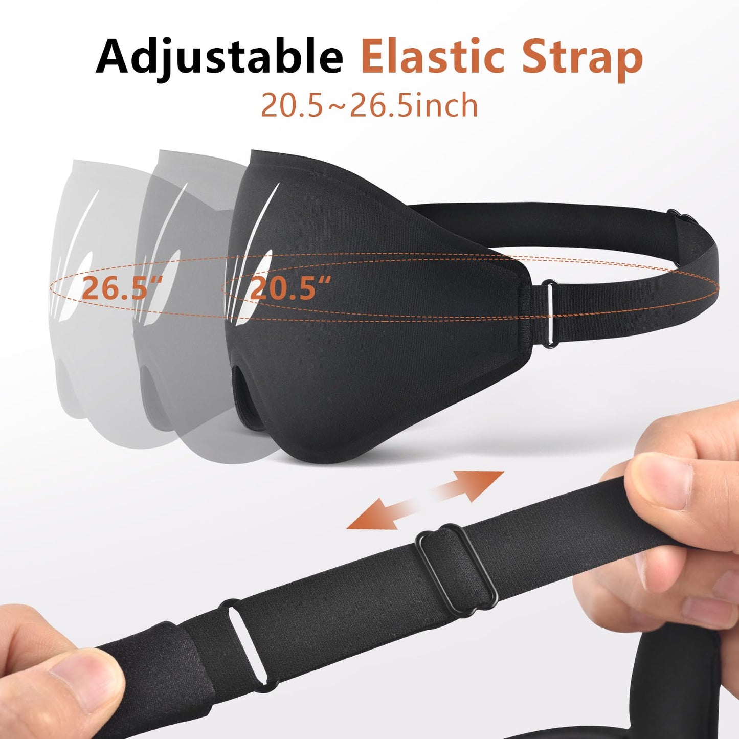Sleep Mask for Side Sleeper Women Men, Eye Mask for Sleeping Light Blocking, 3D Contoured Cup Sleeping Mask, Soft Breathable Sleep Eye Mask with Adjustable Elastic Strap for Travel