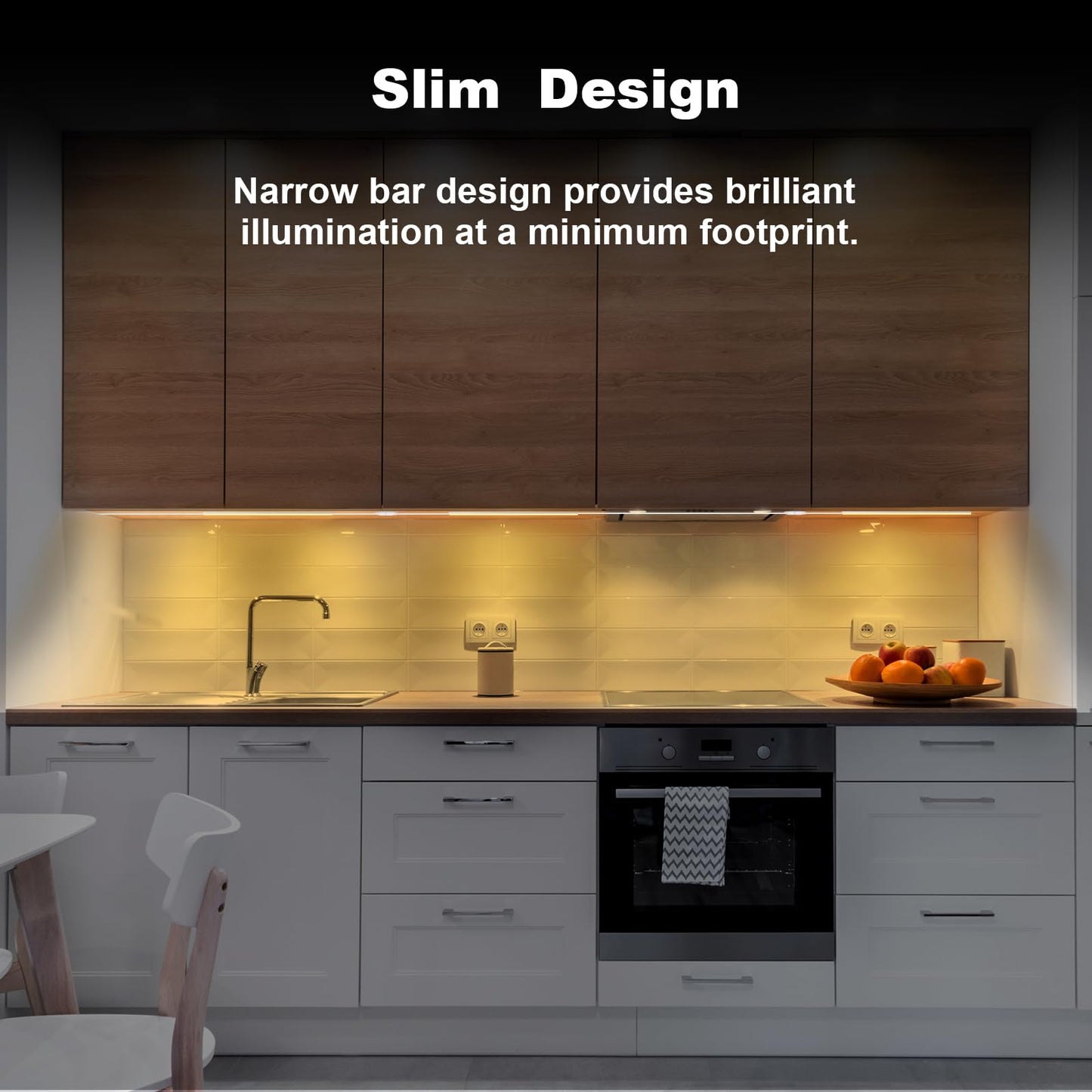 JUSJUBR LED Under Cabinet Lights, 6PCS 12 Inch, Warm White 3000K, Dimmable, Aluminum with Memory Function