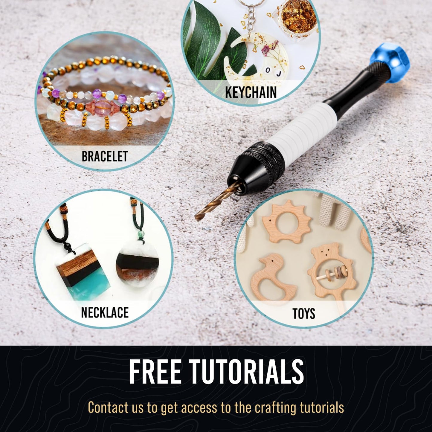 Micro Drill Bits Set with Pin Vise | Small Hand Drill - Pin Vise Hand Drill Manual, PCB Mini Bits for Resin Beads Polymer Clay | DYI Jewelry Making, set