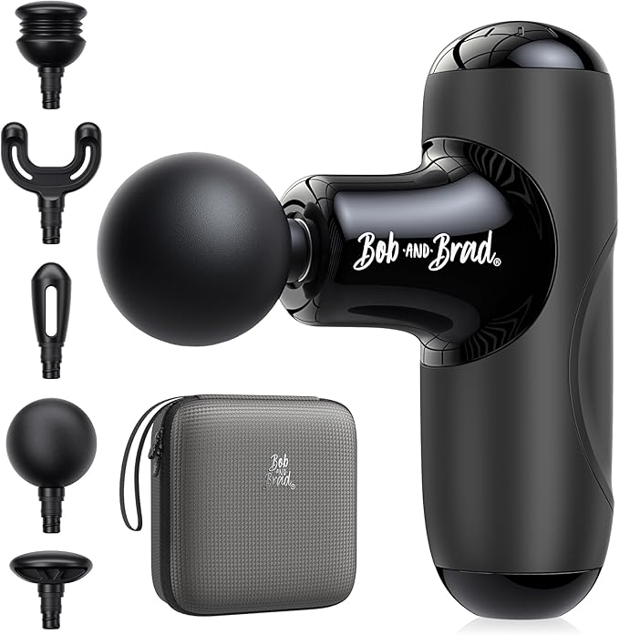 BOB AND BRAD Q2 Mini Massage Gun, Pocket-Sized Deep Tissue Massager Gun, Portable Percussion Muscle Massager Gun, Ultra Sm...