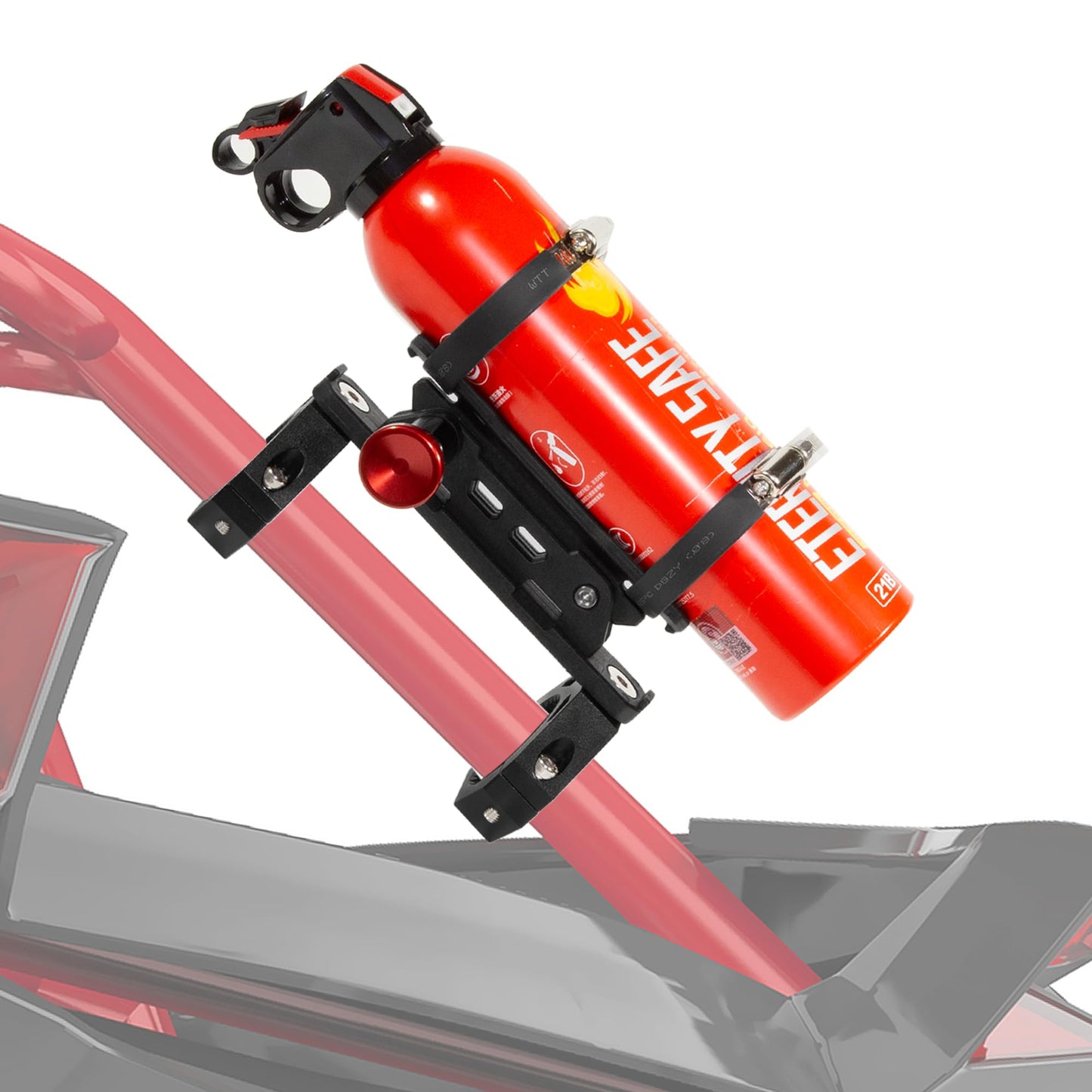 UTV Fire Extinguisher Mount Kit- Quick Release Roll Bar Fire Extinguisher Bracket Holder for Any Vehicle with 1.75"-2" Roll Bar, Compatible with Polaris RZR/Can Am X3/Jeep Wrangler