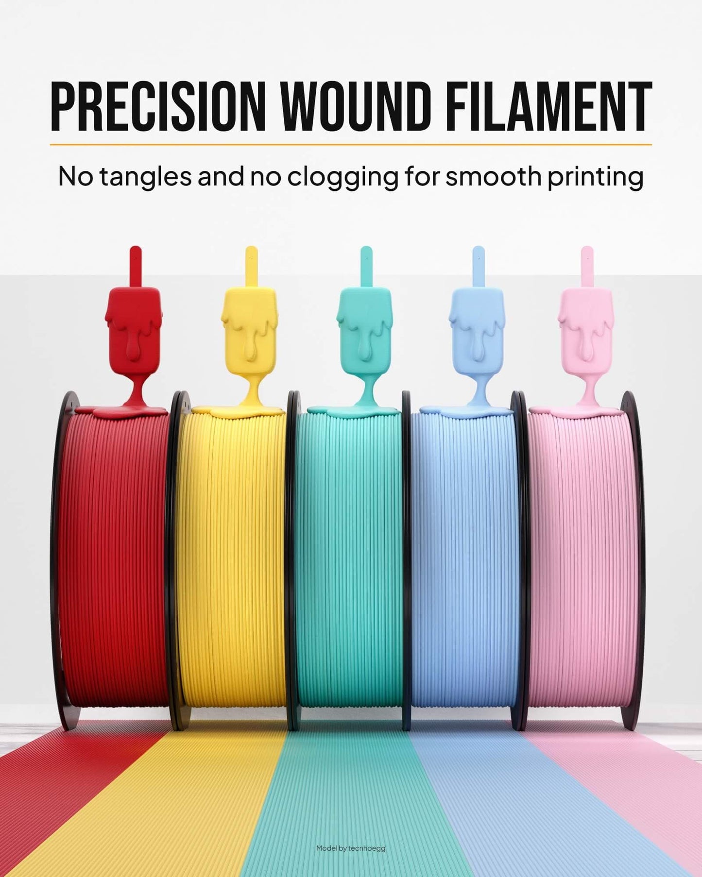 ELEGOO Matte PLA Filament 1.75mm Bundle 4KG, 3D Printer Filament High Precision, 4pcs 1kg Spool (2.2lbs) Fits for Most FDM 3D Printers Sunshine Yellow/Ice Blue/Sakura Pink/Lavender Purple