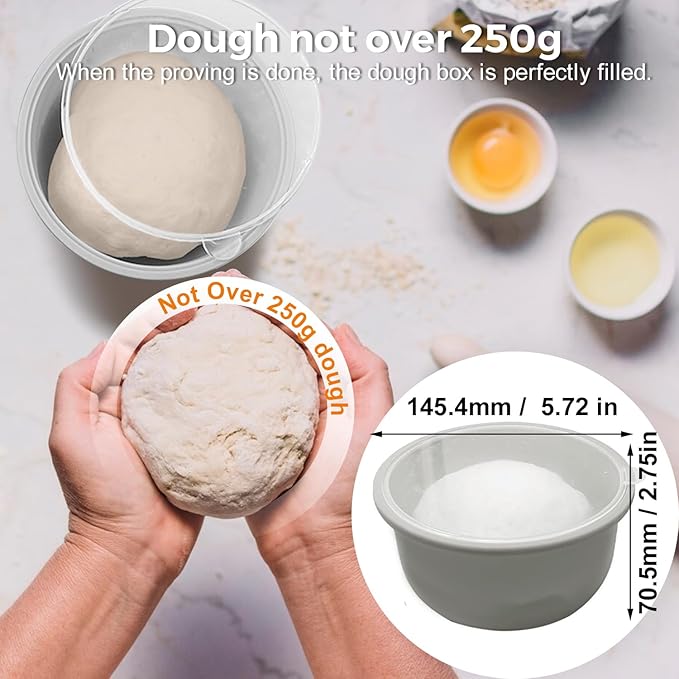 4Pcs Stackable Silicone Pizza Dough Proofing Proving Containers with Lids,Pizza Dough Proofing Box For Home Kitchen | Make 12" Pizzas 700ml(Grey+Blue)
