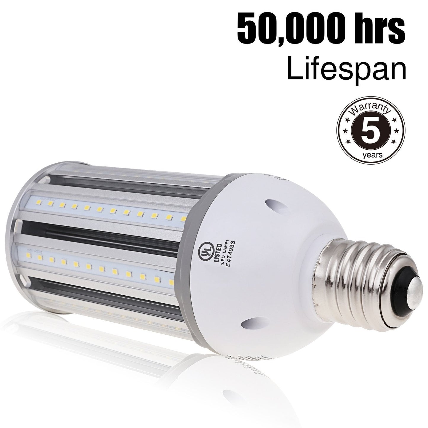 TORCHSTAR 36W LED Corn Light Bulb, 5000K Daylight, E39 Base, Super Bright 4300Lm, Metal for Indoor/Outdoor Use