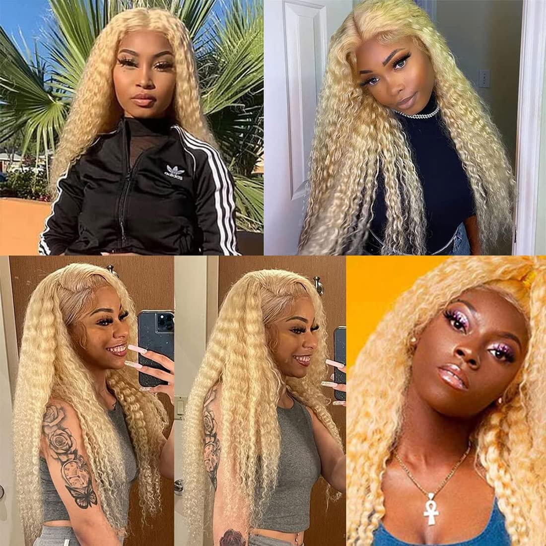 Lagalaga Bundles Human Hair 22 24 26 Inch Jerry Curly Blonde 613 Human Hair Bundles Unprocessed Brazilian Virgin Hair Quick Weav