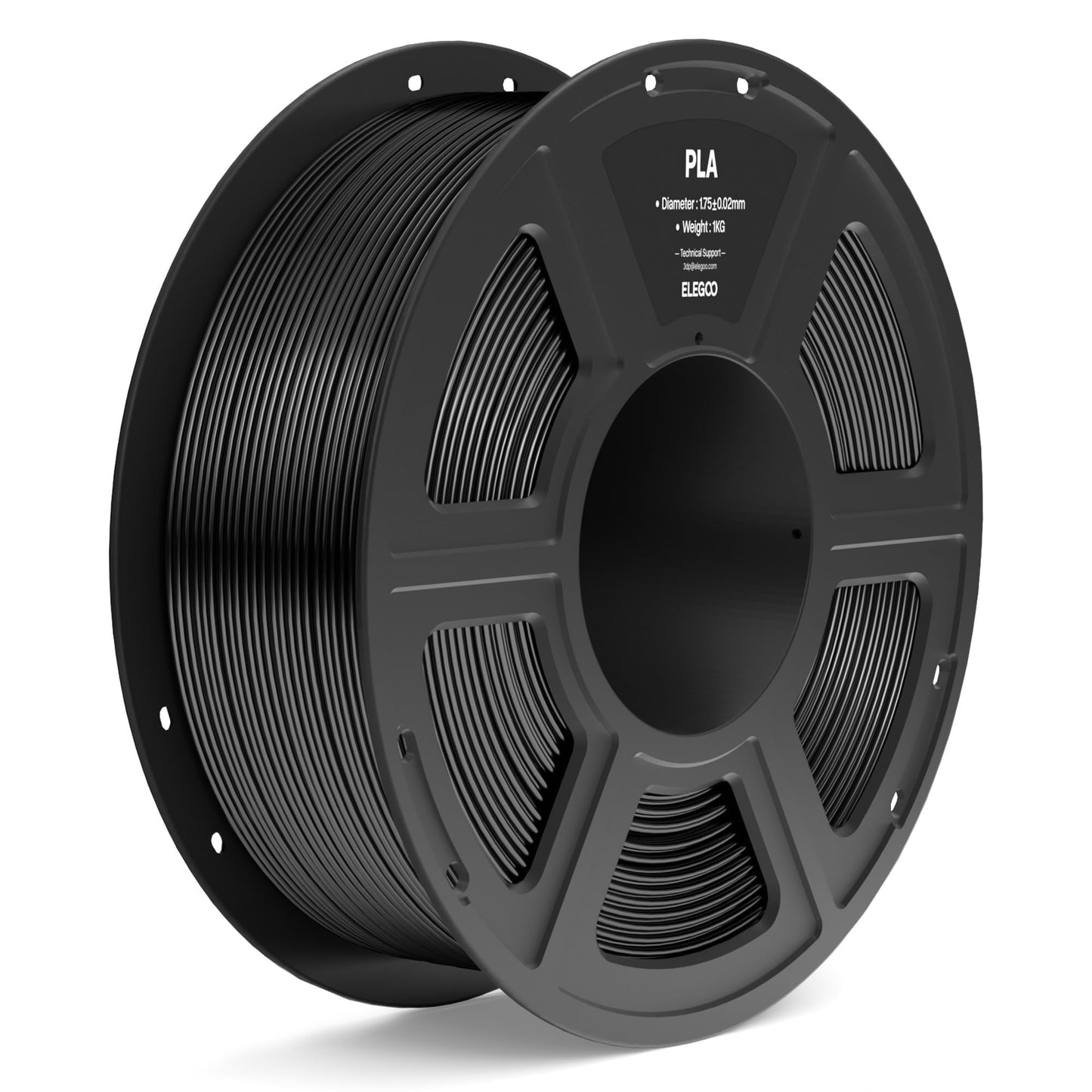 ELEGOO PLA Filament 1.75mm Black 1KG, 3D Printer Filament Dimensional Accuracy +/- 0.02mm, 1kg Spool(2.2lbs) Fit Most FDM 3D Printers