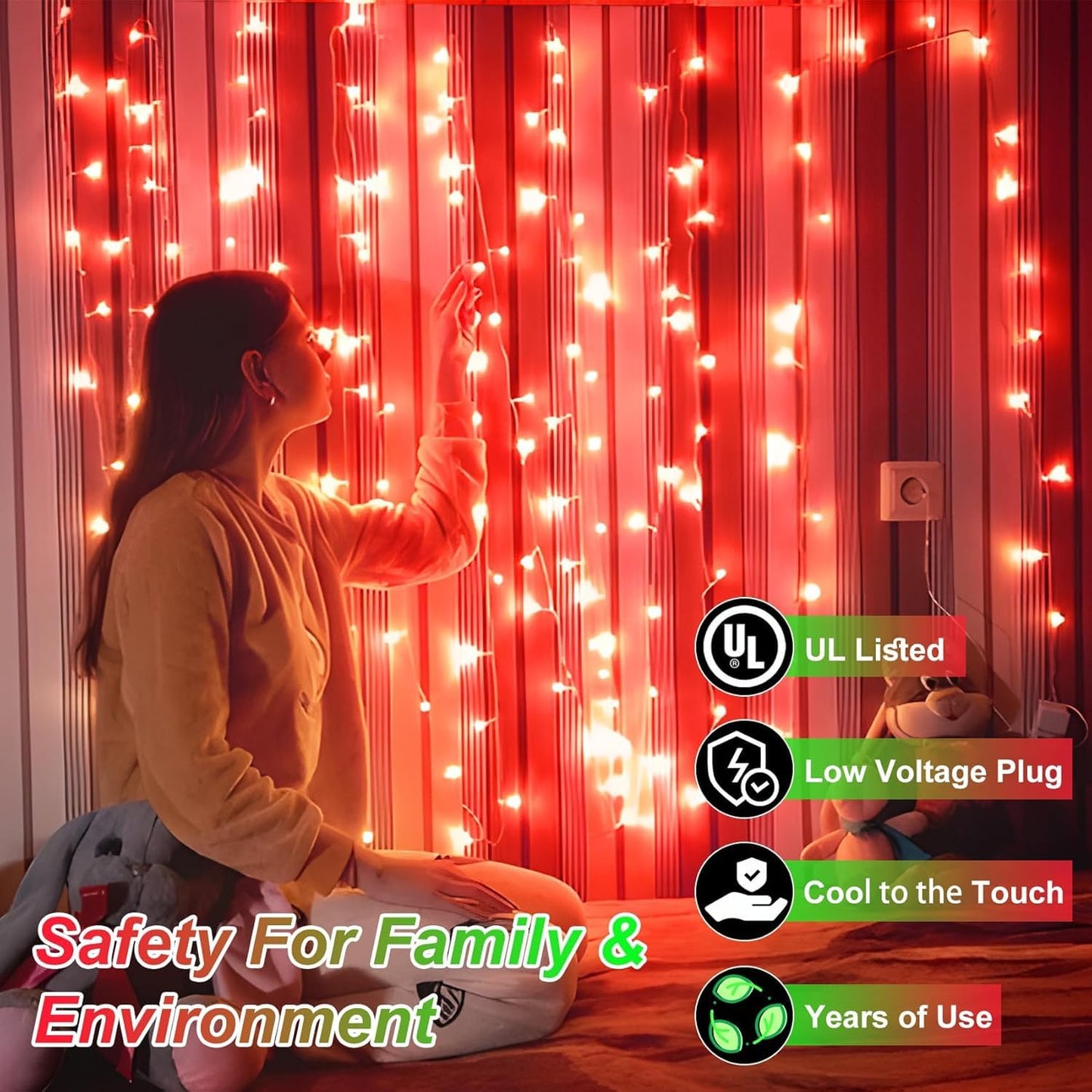 1500 Led 470Ft Christmas String Lights Outdoor  12 Pro Modes And Timer Memory & Brightness  Plug In Waterproof Clear Wire Twinkle Light For For Xmas Yard Tree Wedding Party Decor (Red)