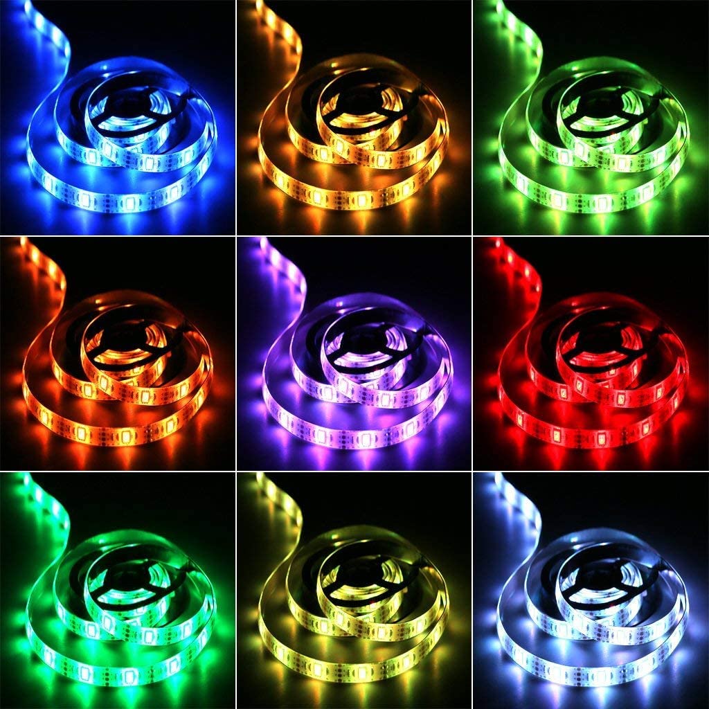 Baoyuteda LED Strip Lights, 5050 RGB, 2M/6.6FT, Battery-Powered, Flexible, 60 LEDs, Model 30RGB