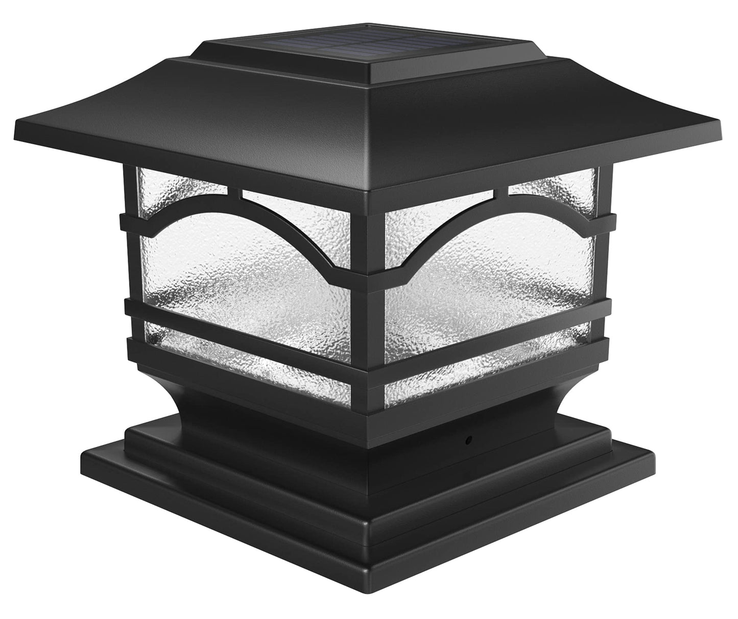 Davinci Lighting Solar Post Cap Lights - 4X4/5X5/6X6, Bright Led, Slate Black, Aluminum, Model Dl116, 1 Pack