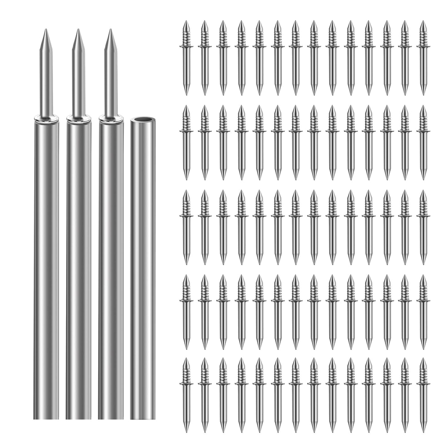 LJYPYXU 400pcs Double Head Skirting Nails with 4 Tools - Invisible Seamless Baseboard Screws for Solid Wood Trim, Double-Sided Installation