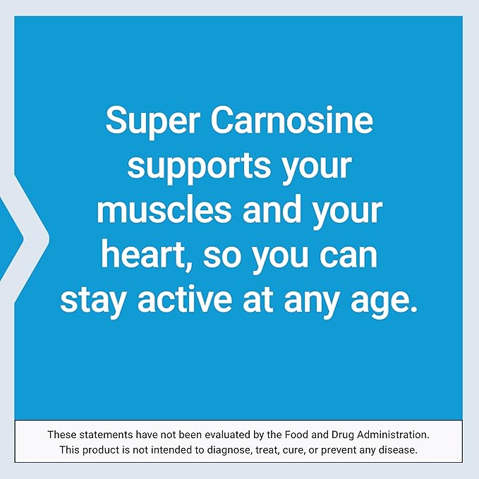 Life Extension Super Carnosine 500mg - For Muscle Recovery - L-Carnosine Supplement with Benfotiamine, Vitamin B1, Luteolin For Healthy Aging - Non-GMO, Gluten-Free - 60 Vegetarian Capsules