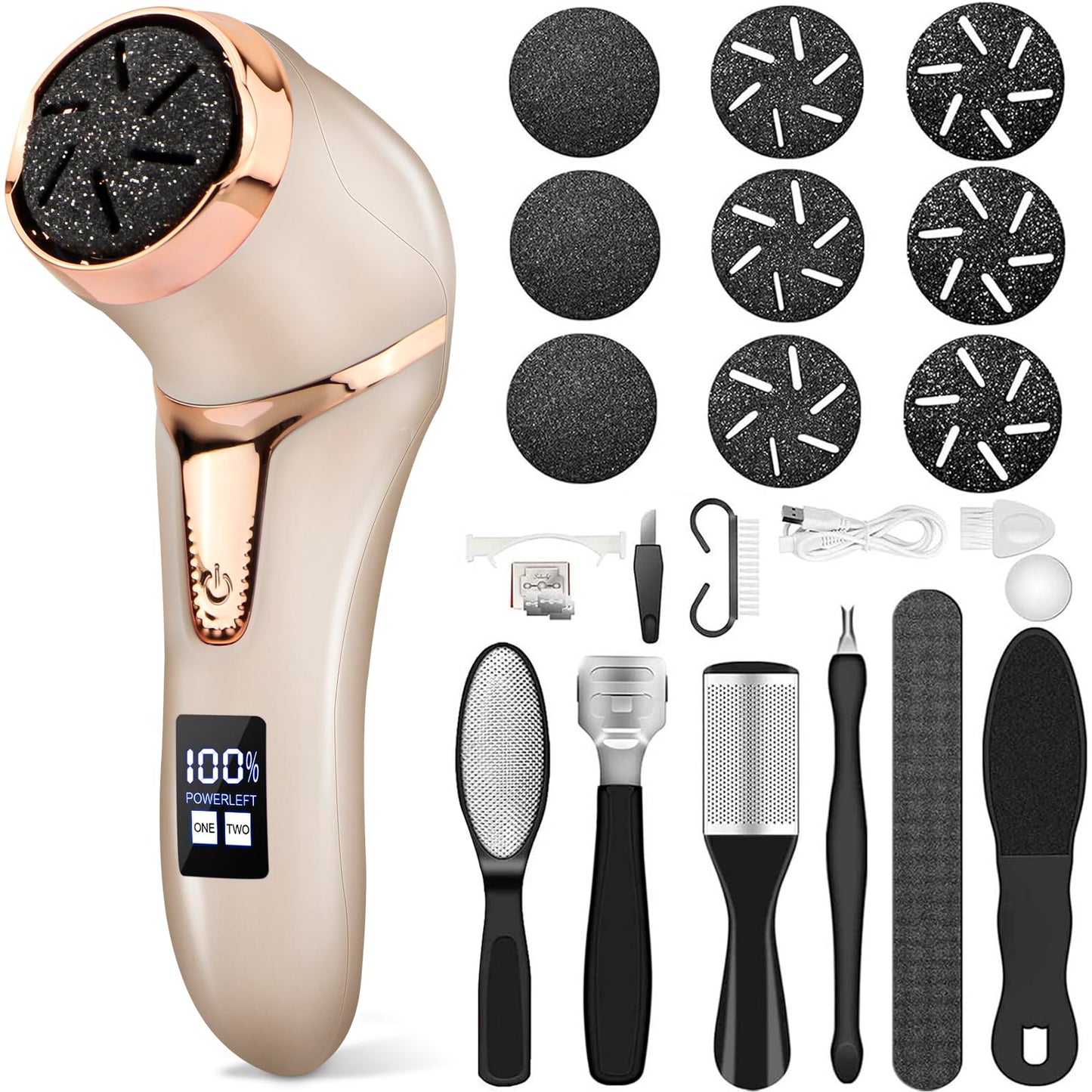 Electric Callus Remover for Feet, Portable Pedicure Kit Foot File Callus Remover, Rechargeable Waterproof Foot File for Foot Car